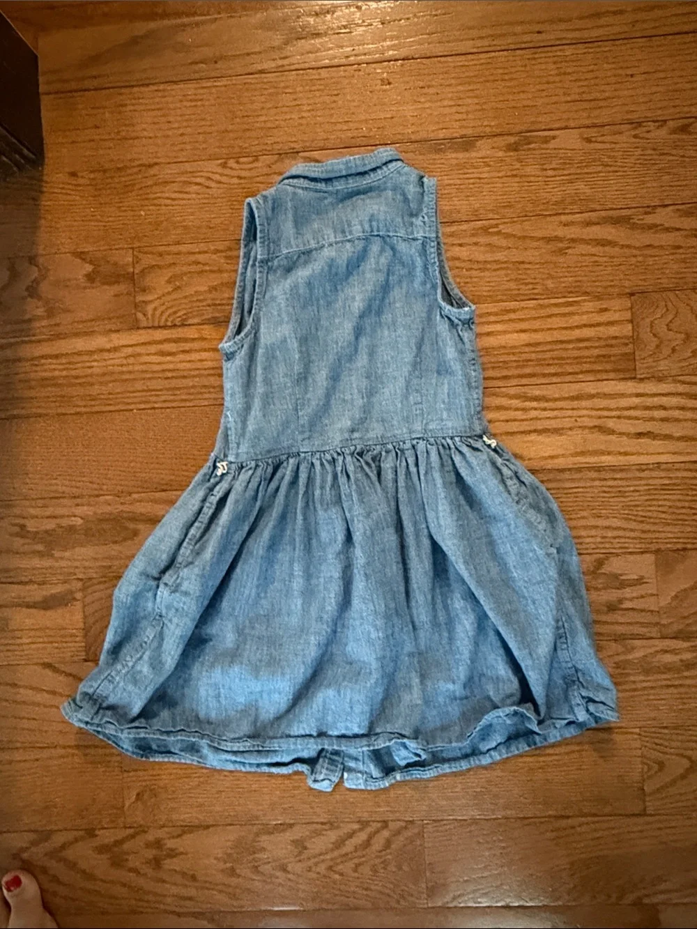 Ralph Lauren Girls' Sleeveless Chambray Button-Front Dress - Light Blue
